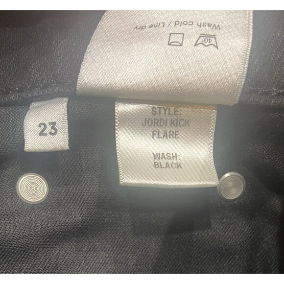 Reformation Jeans Jordi Kick Flare‎ Black Size 23 Mid Rise Crop/Ankle NWT - Picture 7 of 11
